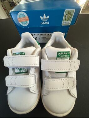 Adidas Stan Smith CF I Toddler Shoes White/ Green Ortholite Size 5K . M20609